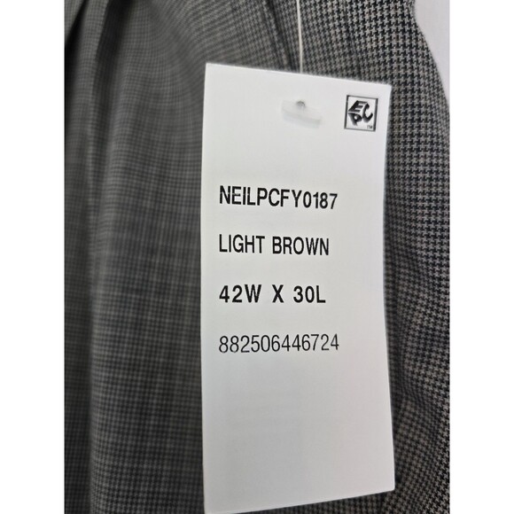 Lauren Ralph Lauren Pants Mens 42x30 Neil Dress Brown Pleated Houndstooth NWT - Picture 4 of 7